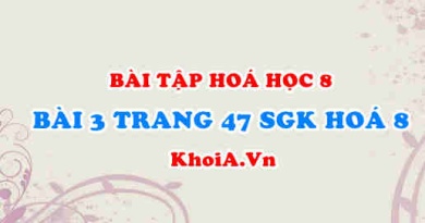 Bài 3 trang 47 SGK Hoá 8: Sự biến đổi chất
